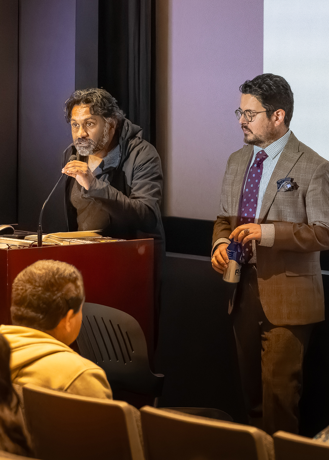 Dr. Zahzah being introduced on stage.