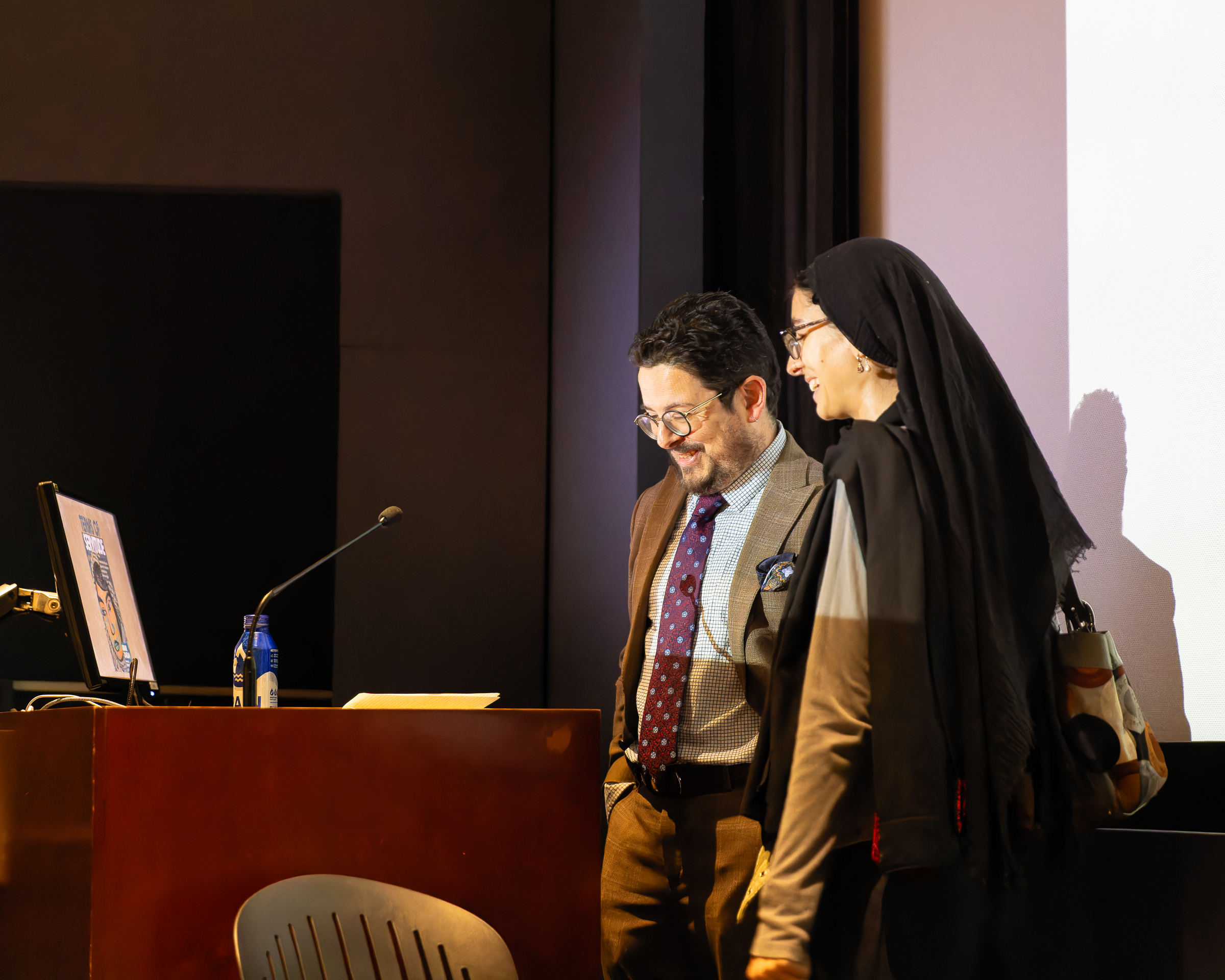 Dr. Zahzah and the student smiling