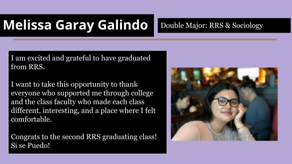 Melisa Garay Galindo excited and grateful to have graduated from RRS.