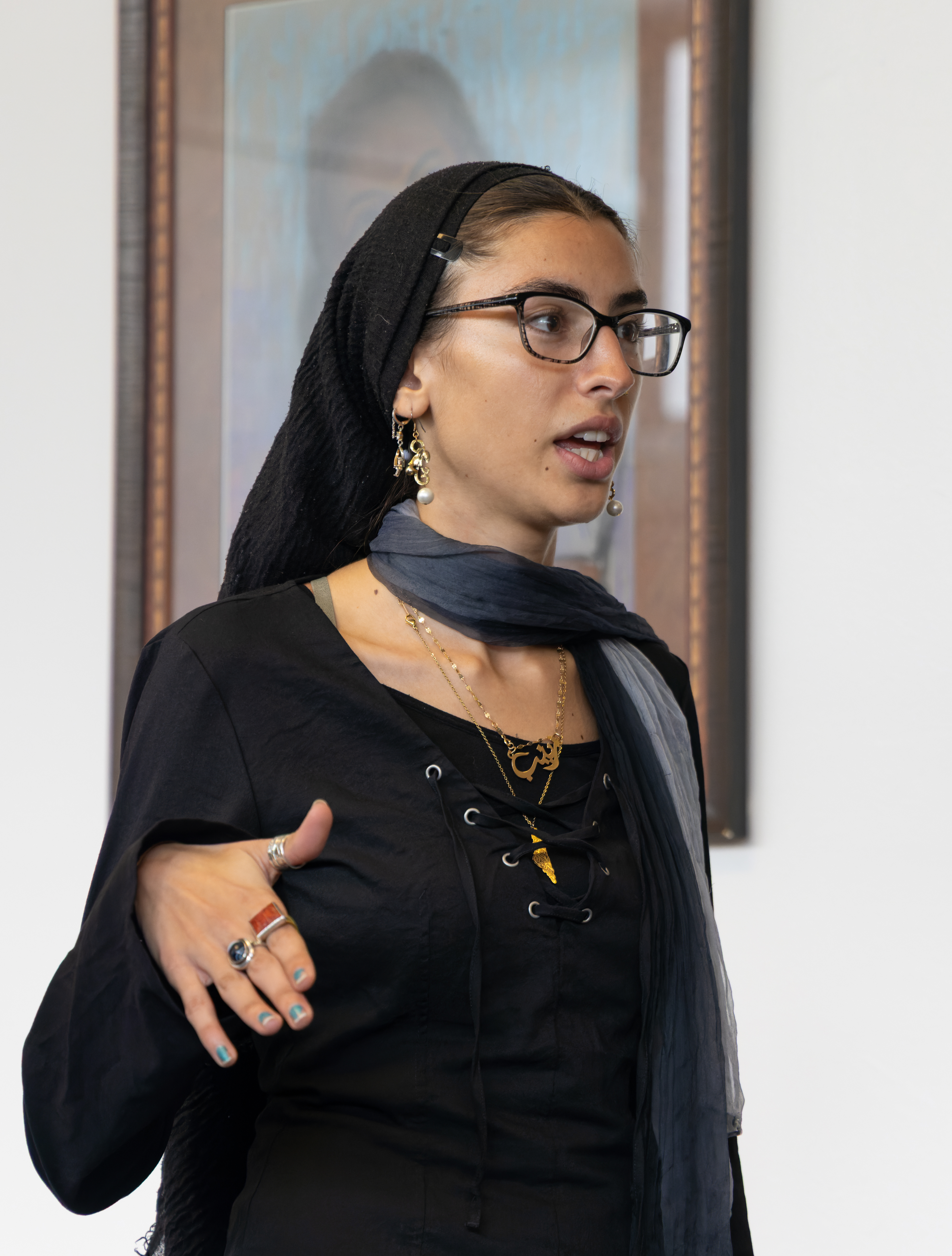 Closeup of a student talking