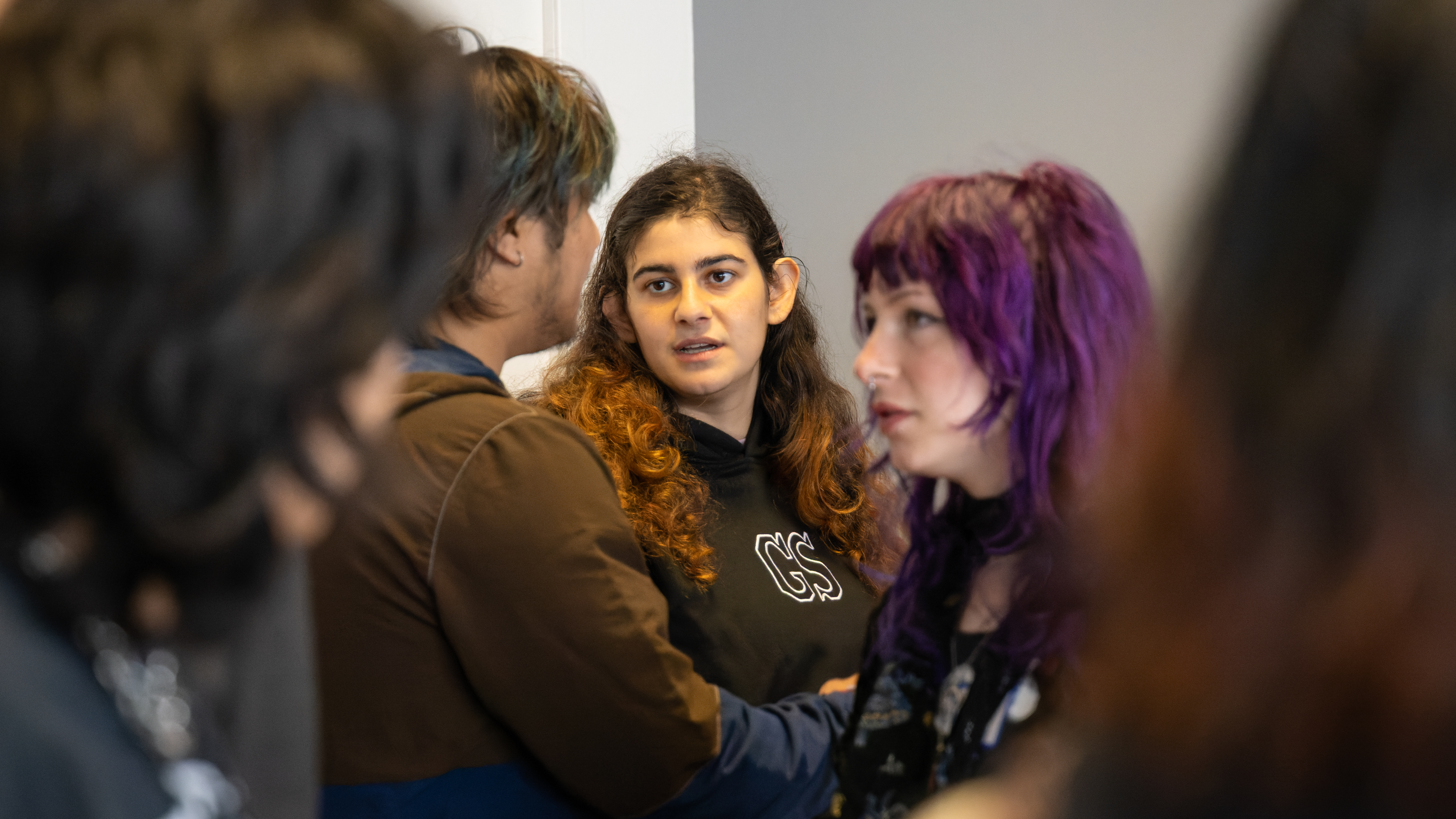 A focus on one of the students at the event