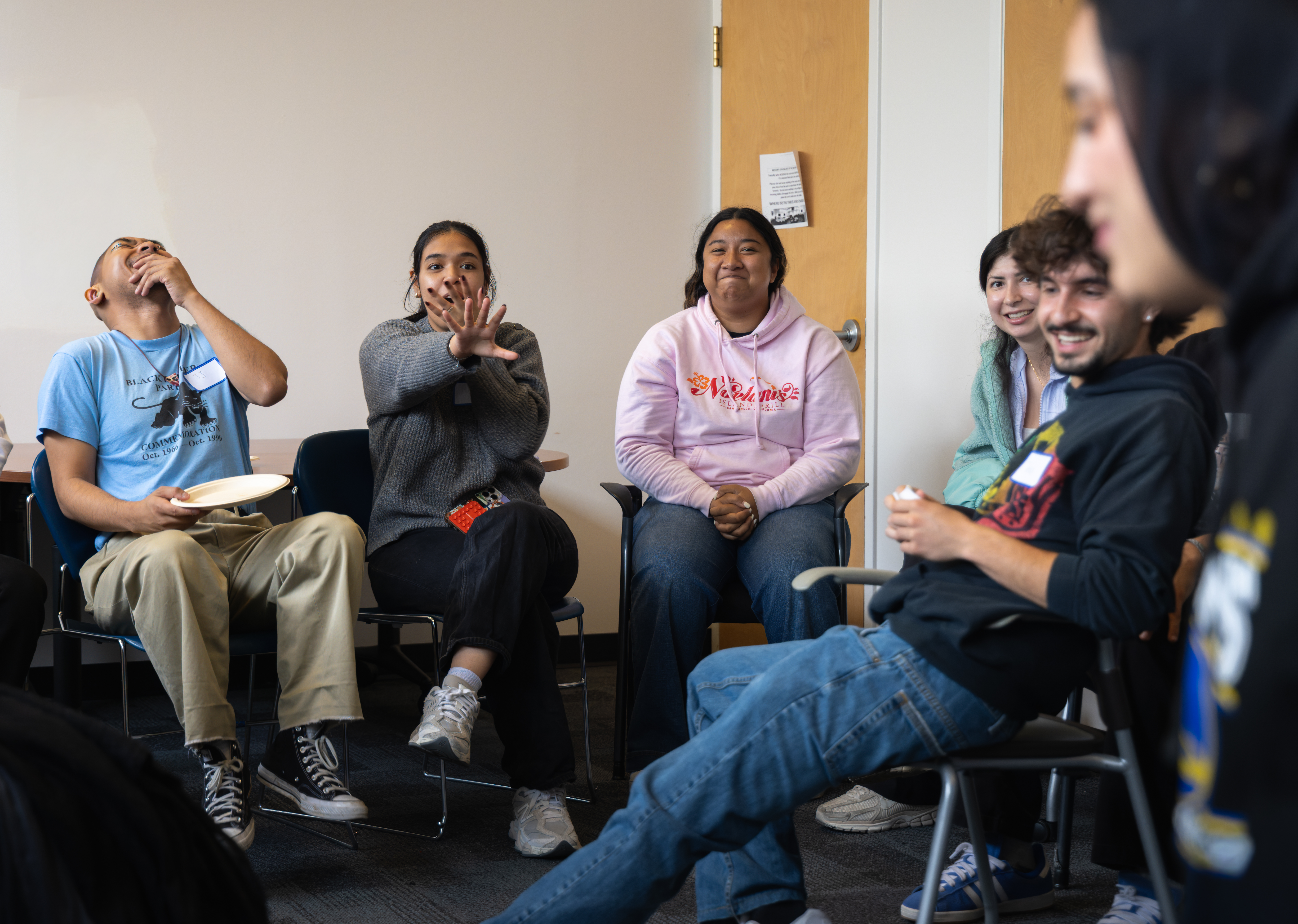 The shocked expressions are more animated (second photo of sequence)