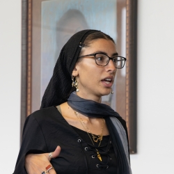 Closeup of a student talking